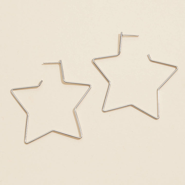 18K Gold Dip Star Hoop Earrings