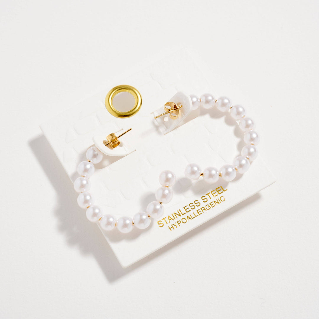 Pearl Hoop Earrings