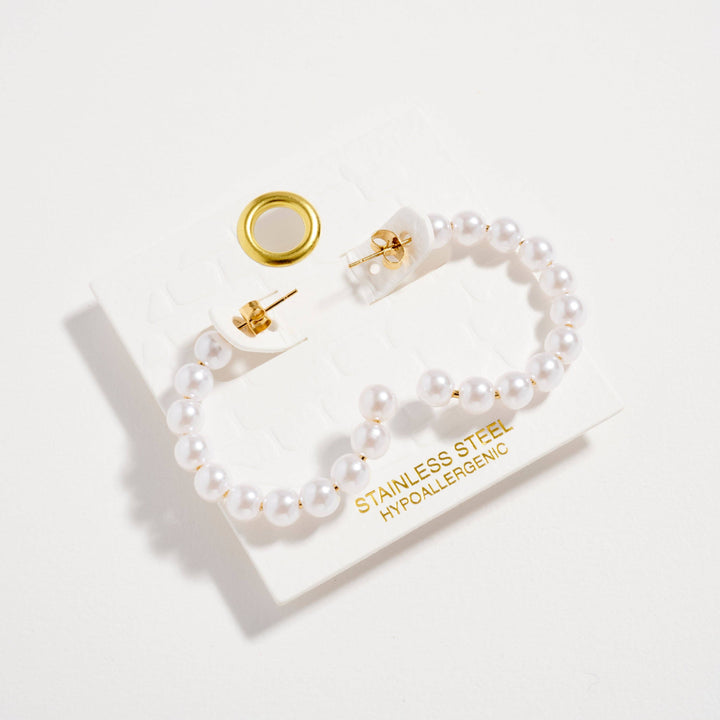 Pearl Hoop Earrings