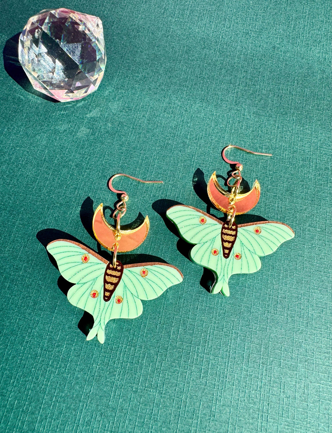 Lunar Moth Dangle Earrings