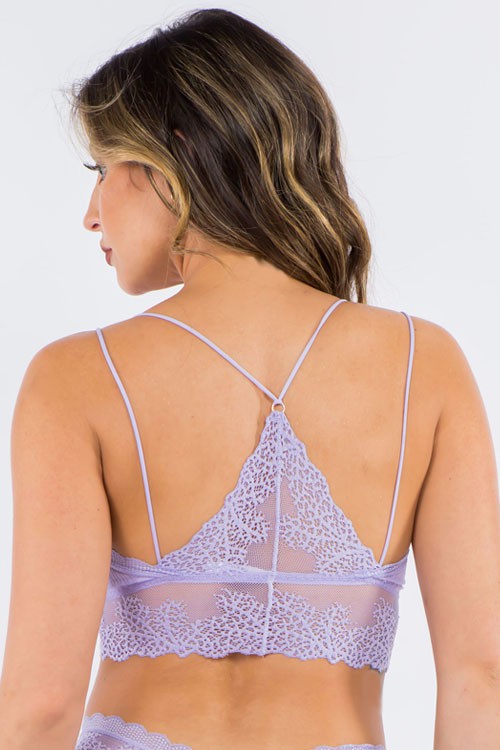 Lace Trim Ribbed Bralette