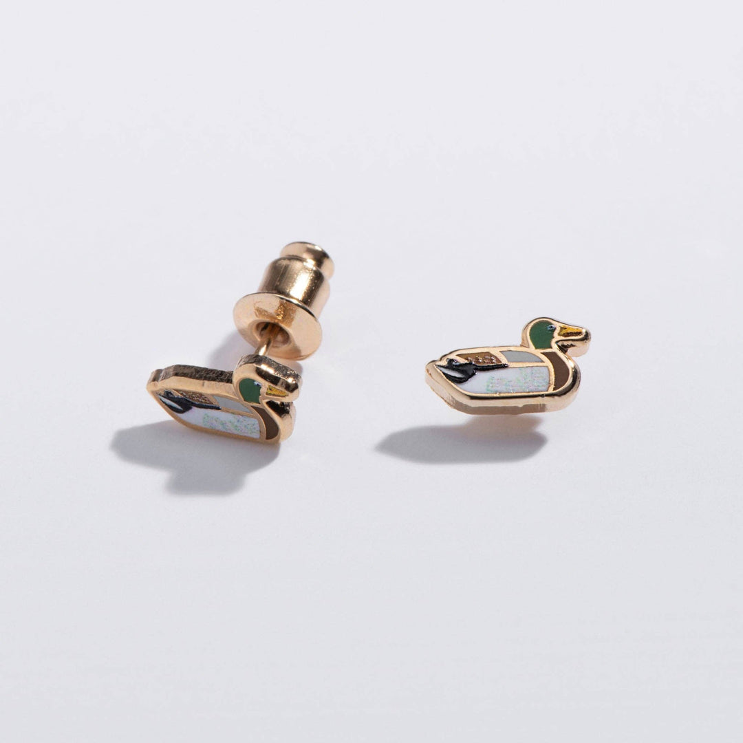 18K Gold-Plated Duck Studs