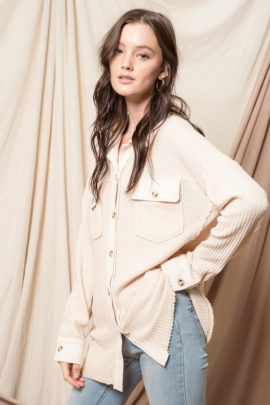 Waffle Knit Shacket