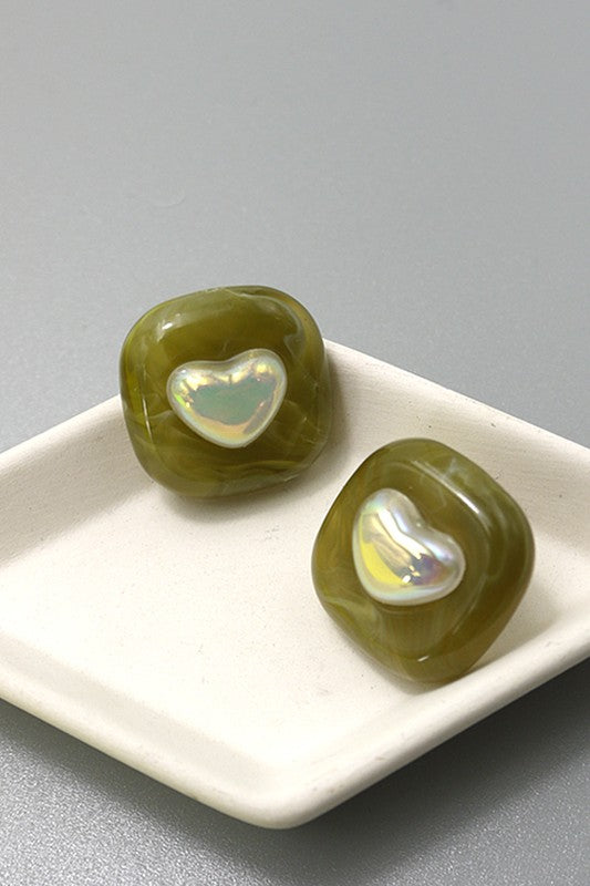 Acrylic Heart Studs
