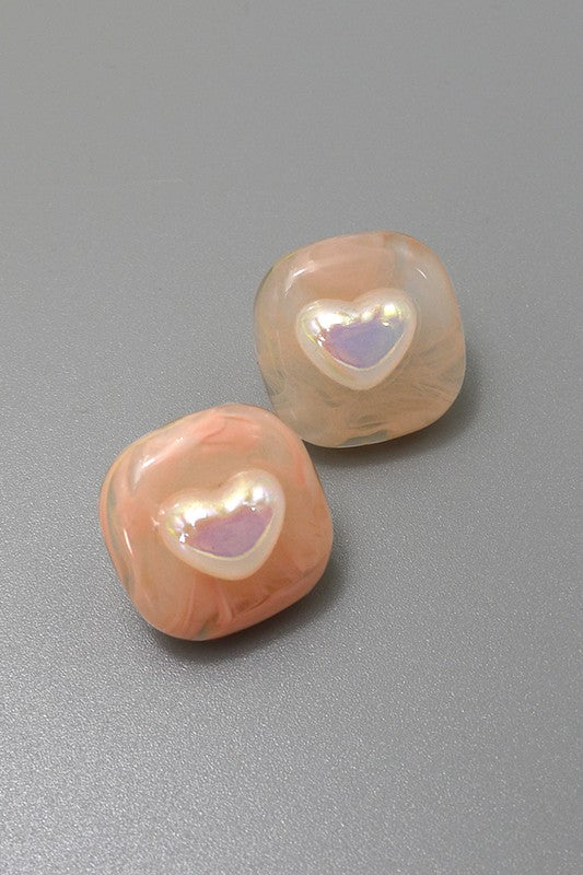 Acrylic Heart Studs
