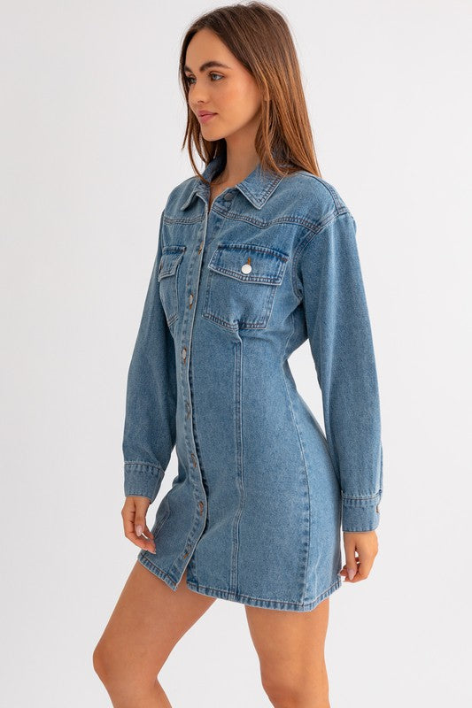 Falling for you Denim Dress