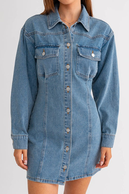 Falling for you Denim Dress