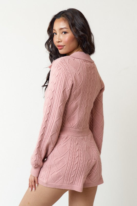 Frankie Cable Knit Romper