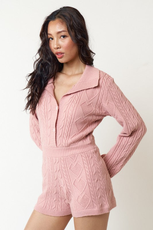 Frankie Cable Knit Romper
