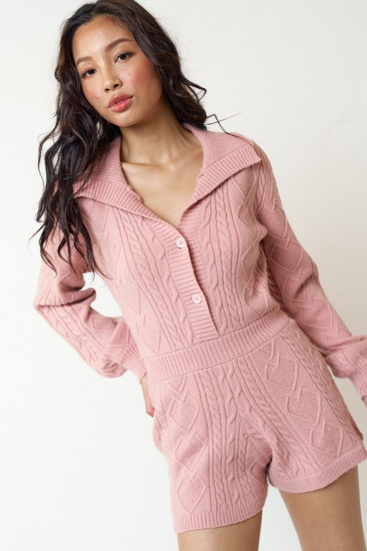 Frankie Cable Knit Romper
