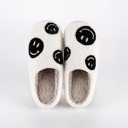 Smiley Face Sherpa Slippers
