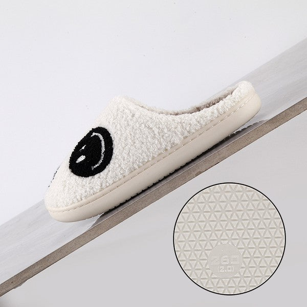 Smiley Face Sherpa Slippers