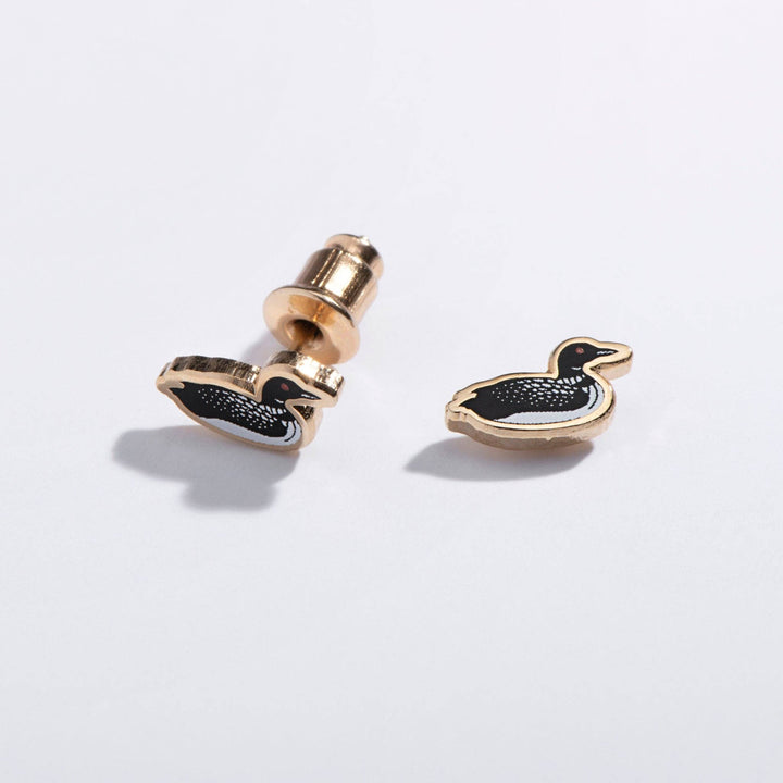 18K Gold-Plated Loon Studs