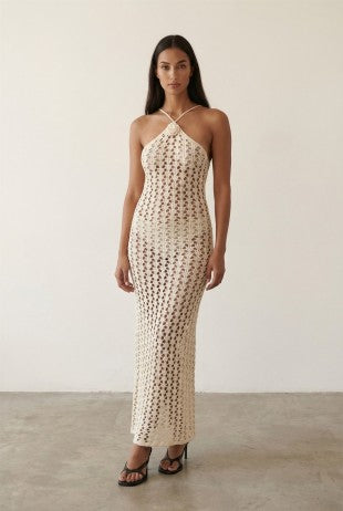 Vanilla Crochet Maxi Dress