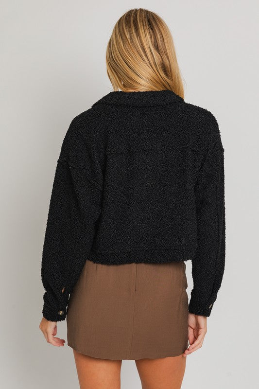 Cropped Sherpa Shacket