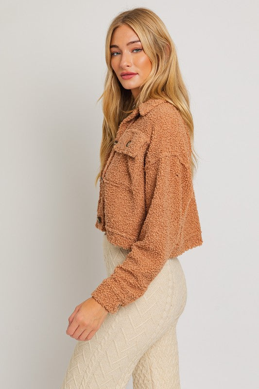 Cropped Sherpa Shacket