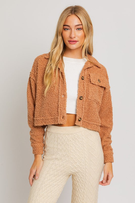 Cropped Sherpa Shacket