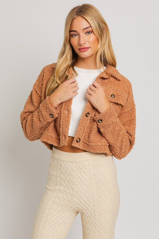 Cropped Sherpa Shacket
