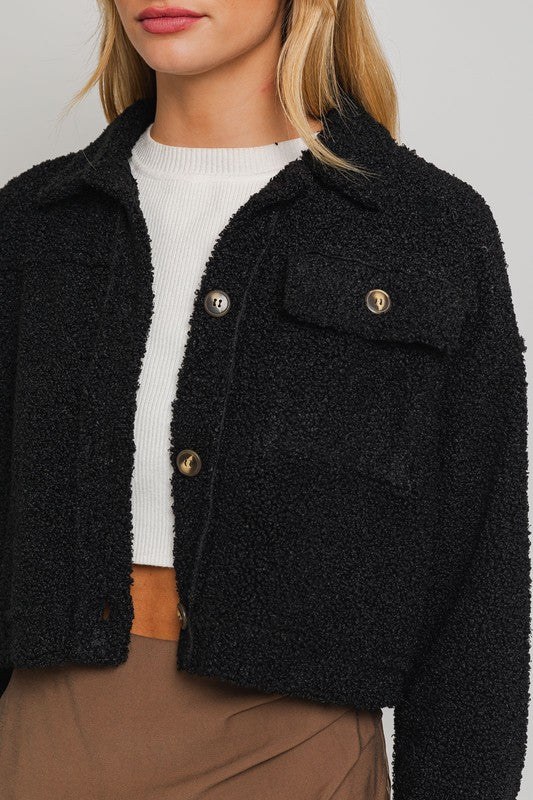 Cropped Sherpa Shacket