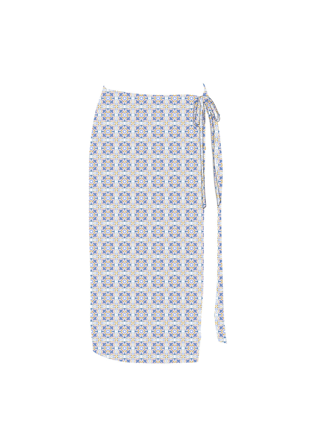Mosaic Side Tie Longline Cover Up