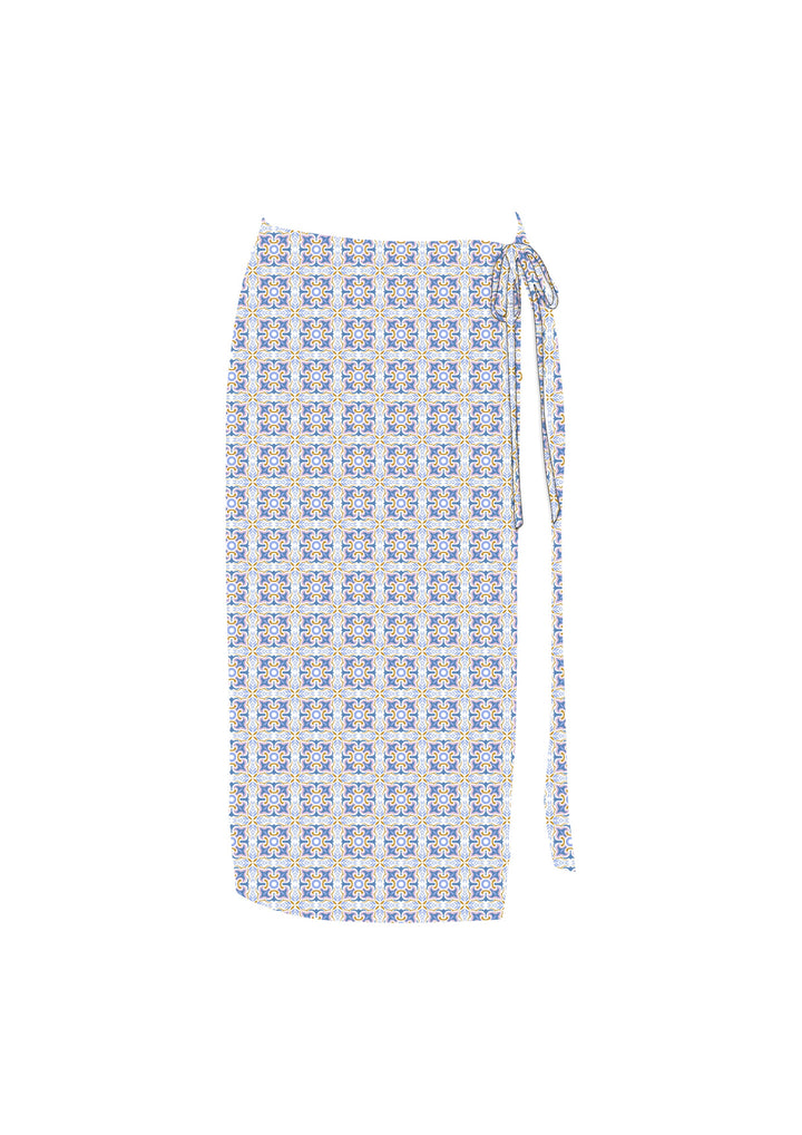 Mosaic Side Tie Longline Cover Up