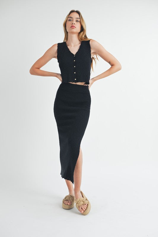 Onyx Knit Midi Skirt