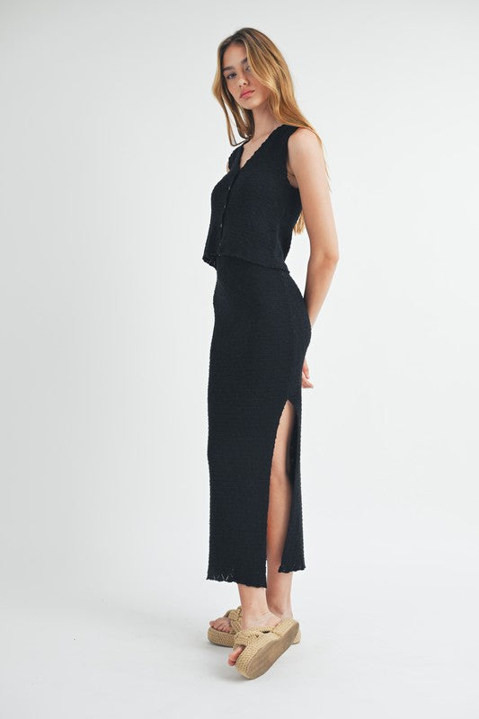 Onyx Knit Midi Skirt