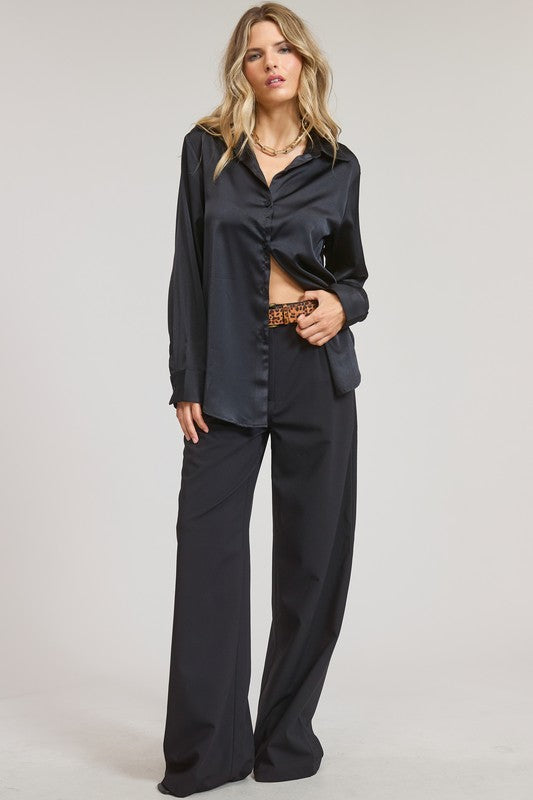 Satin Button Down