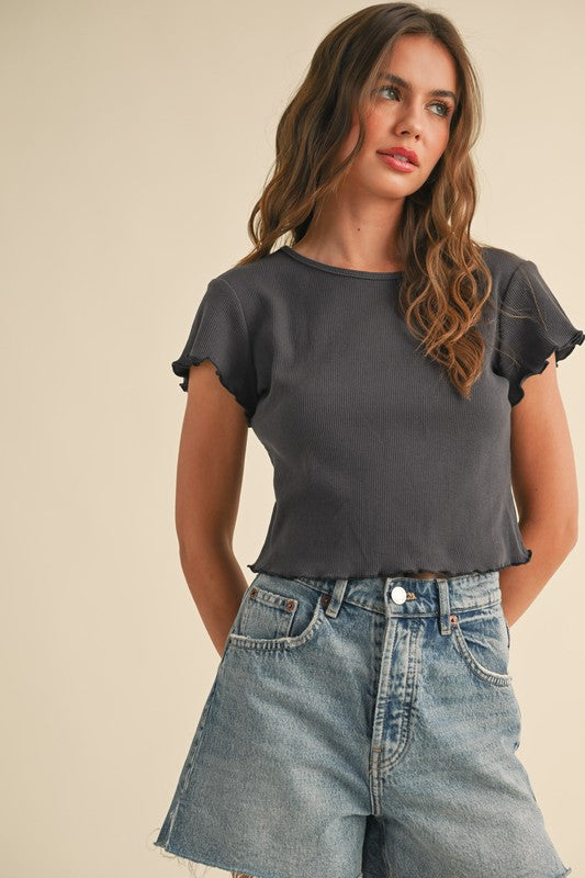 Waffle Knit Crop Top