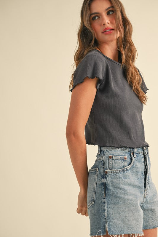 Waffle Knit Crop Top