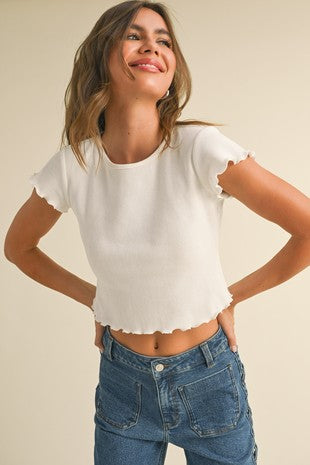 Waffle Knit Crop Top