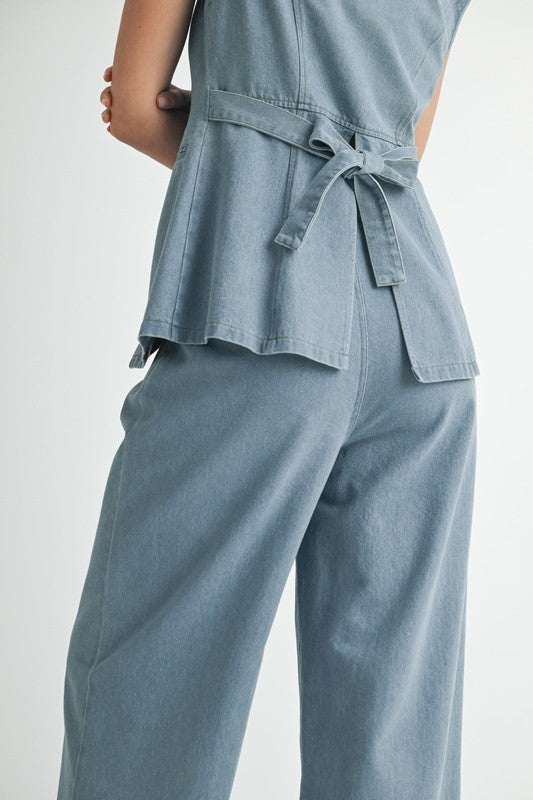 With the wind denim vest