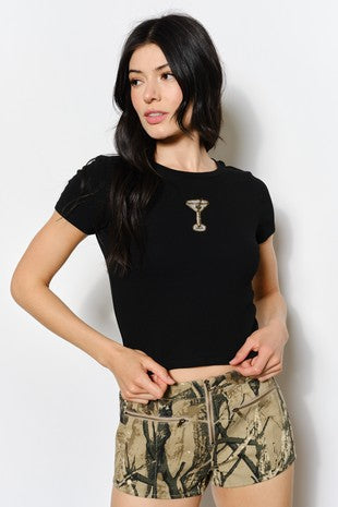 Martini Beaded Tee