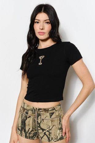 Martini Beaded Tee