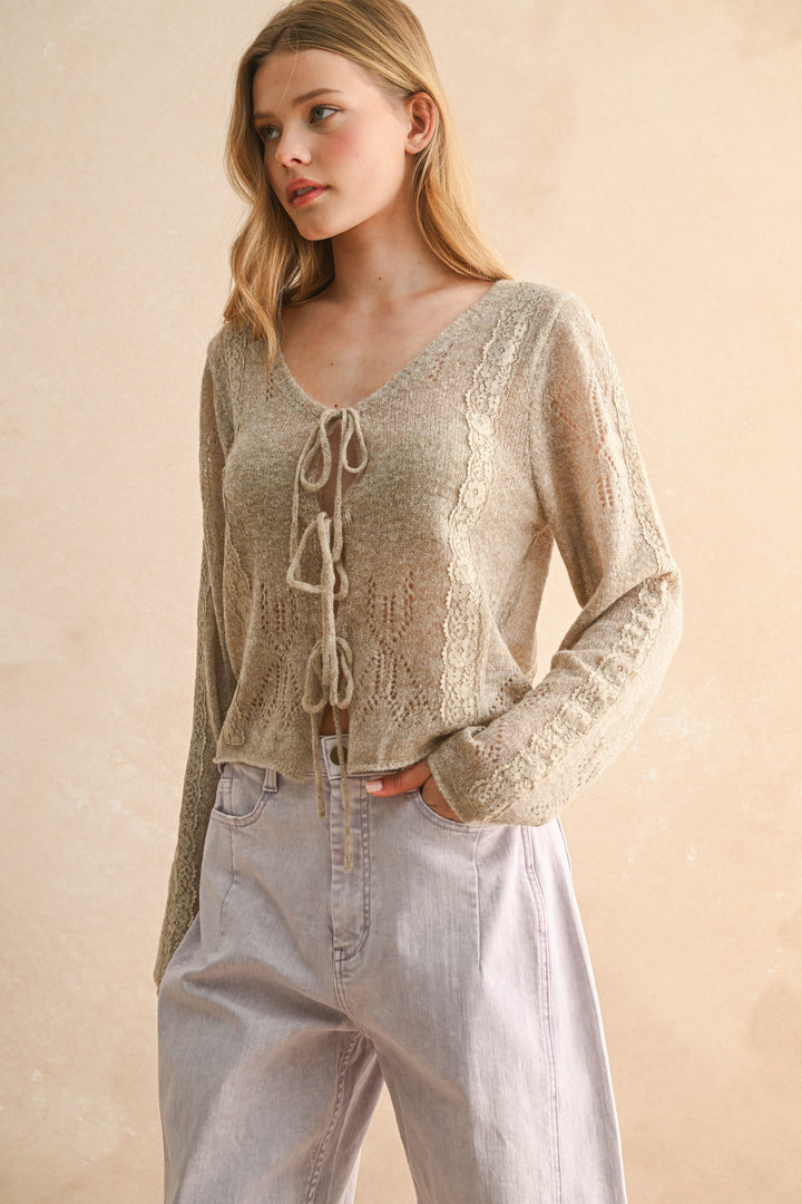 Willow Lace Tie Front Cardigan