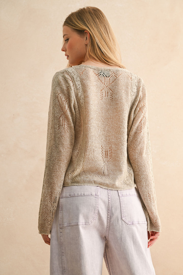 Willow Lace Tie Front Cardigan