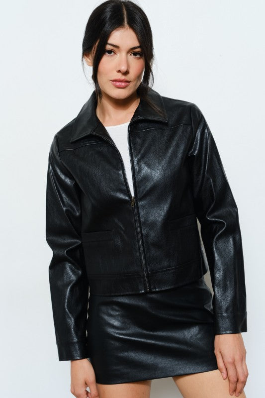 Black Cat Leather Jacket