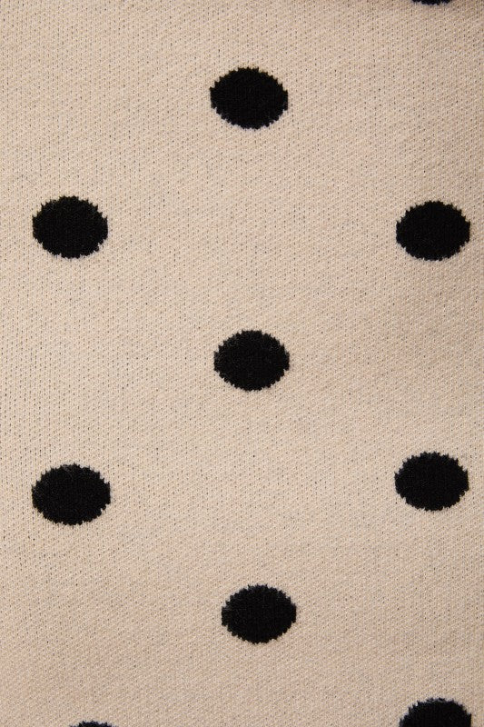 Polka Sweater Knit Top