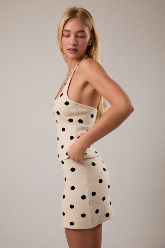 Polka Sweater Knit Top