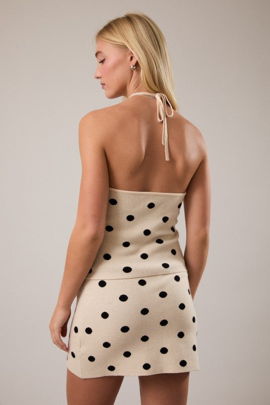 Polka Sweater Knit Top