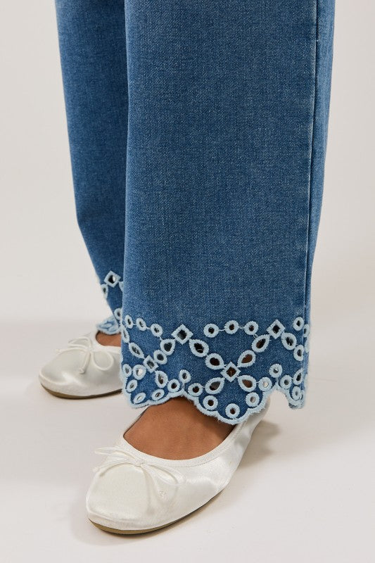 Eyelet Detail Jeans
