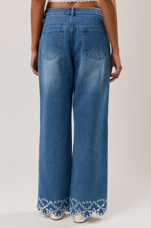 Eyelet Detail Jeans
