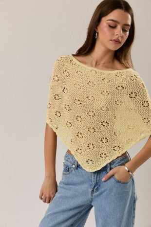 Sunshine Knit Poncho
