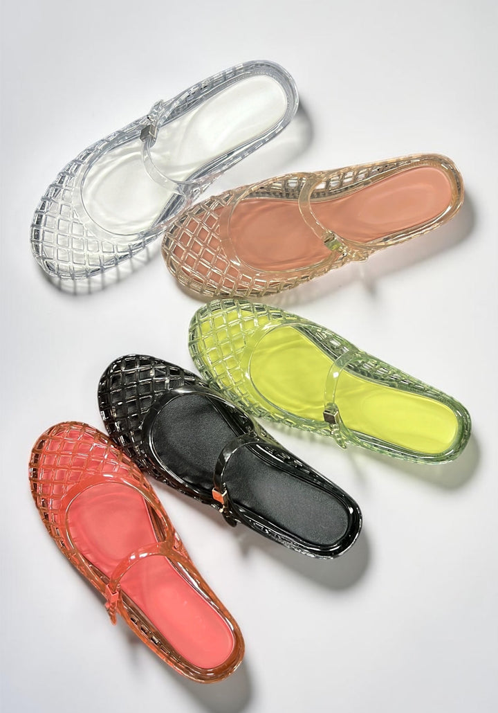 Black Glitter Jelly Mules