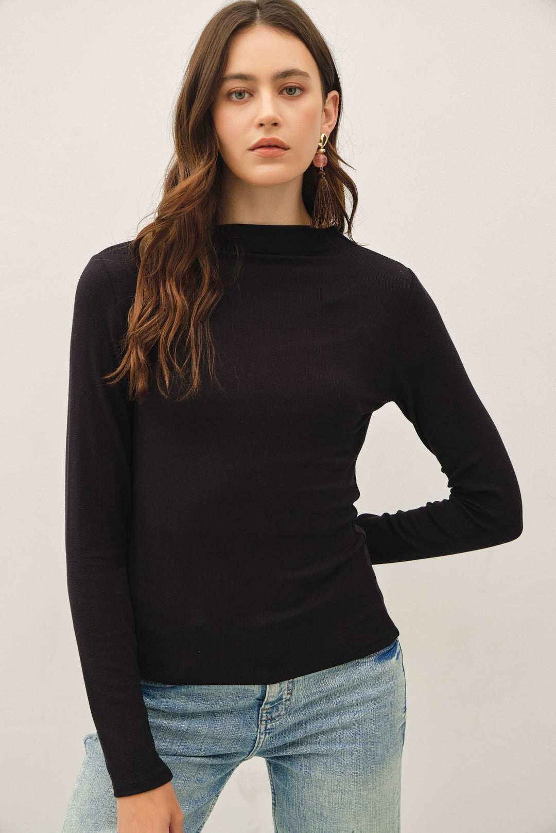 Mock-neck Long Sleeve
