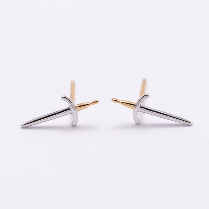 14K Gold Plated Dagger Studs