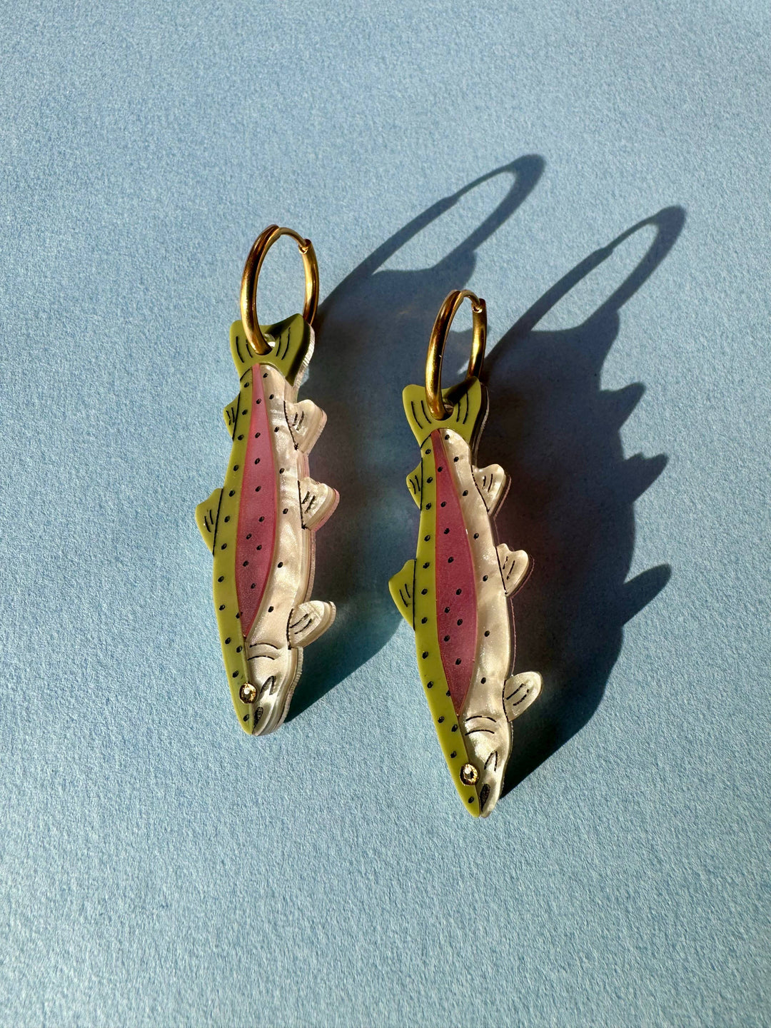 Rainbow Trout Dangle Earrings