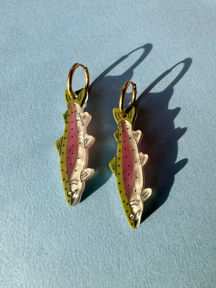 Rainbow Trout Dangle Earrings