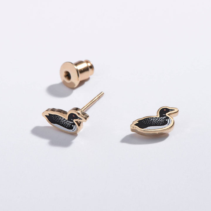 18K Gold-Plated Loon Studs