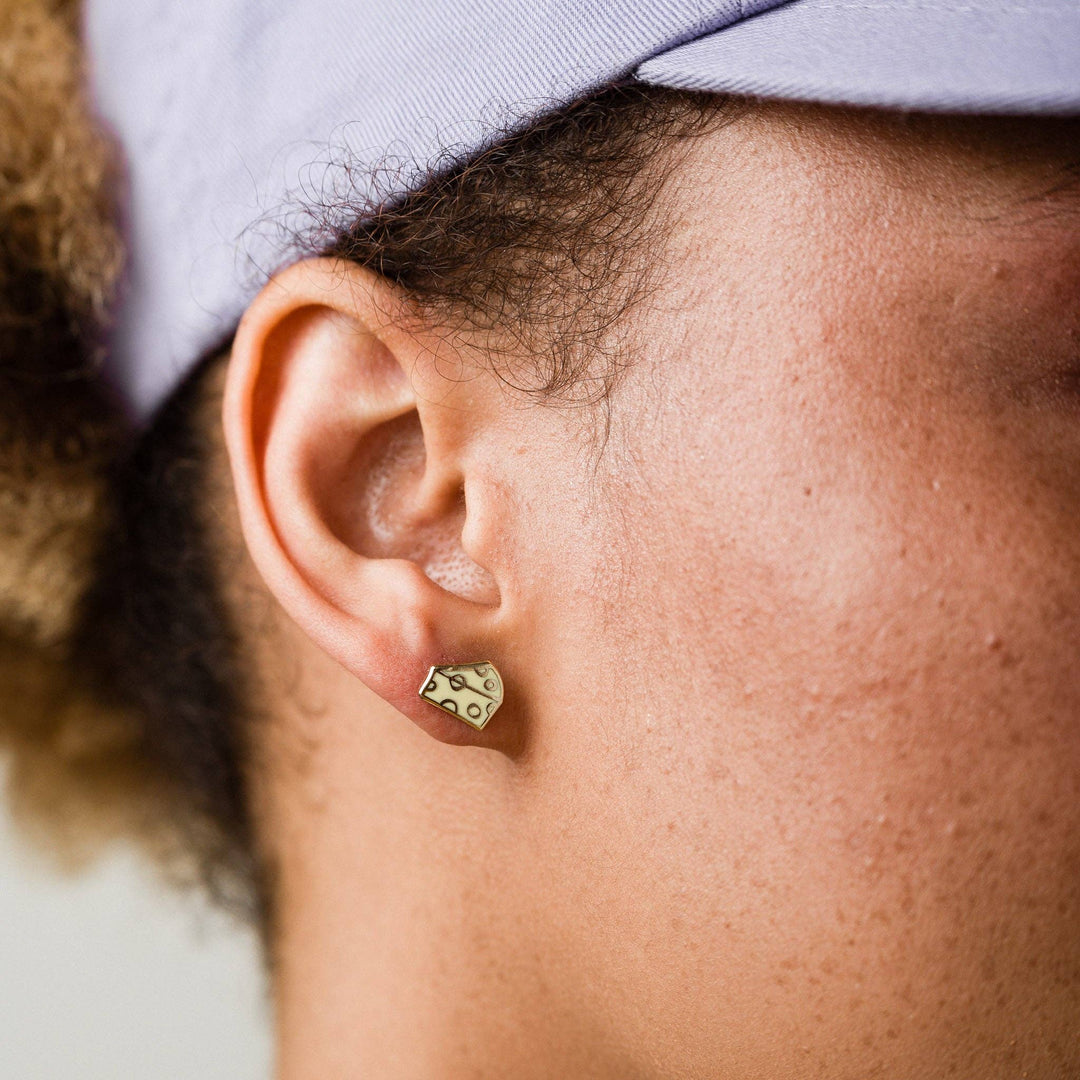 18K Gold-Plated Cheese Studs